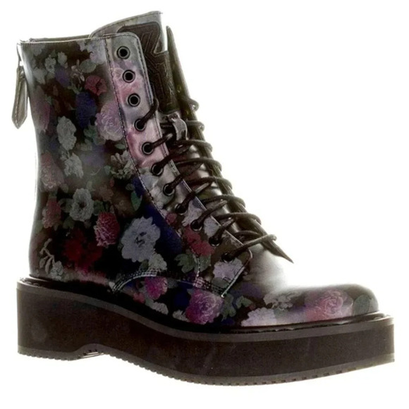 Kendall & Kylie Women's Hunt Floral Print Combat Boot Sz 6 - Picture 1 of 9